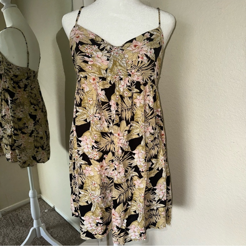 Volcom cotton floral babydoll dress mini